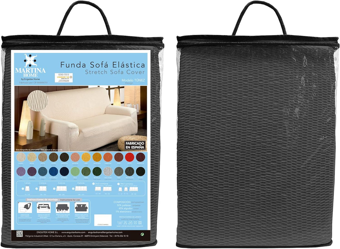 Martina Home Tunez, elastischer Sofabezug 4 Plätze 4 Plätze anthrazit, 4 Plätze Anthrazit