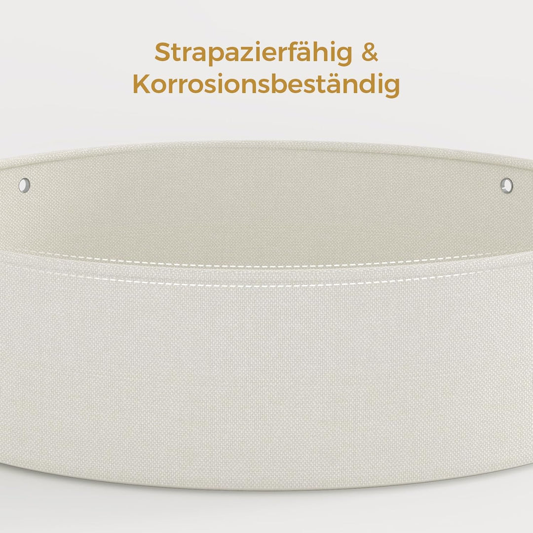 Couchtisch Rund mit Hebeplatte, Couchtisch Höhenverstellbar, Beistelltisch, Wohnzimmertisch mit Korb