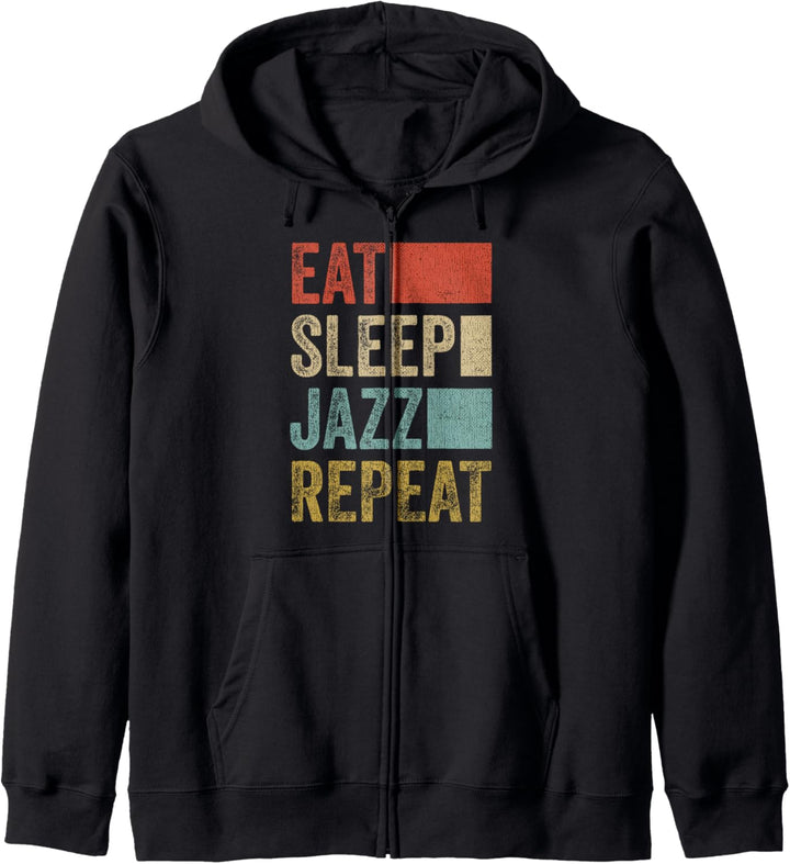 Retro Eat Sleep Jazz Repeat Jazz Kapuzenjacke
