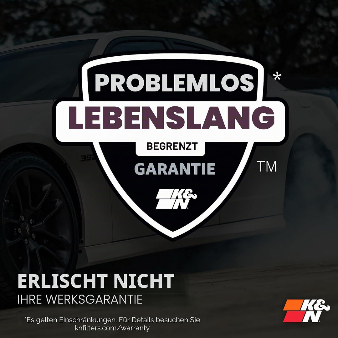 K&N 69-4519 Waschbarer und wiederverwendbarer TP KFZ Hochleistungsluftfiltersystem Rot