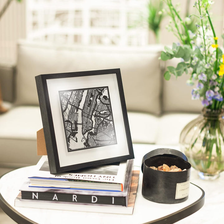 O3 DESIGN STUDIO - Marco de Papel para mapas, 22,8 x 22,8 cm, en Caja de Regalo, Fondo, autocambiant