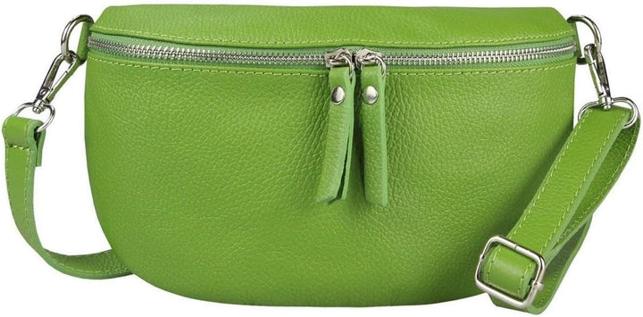 Made in Italy Damen Leder Tasche Handytasche Gürteltasche Crossbody Hüfttasche Bauchtasche Umhängeta