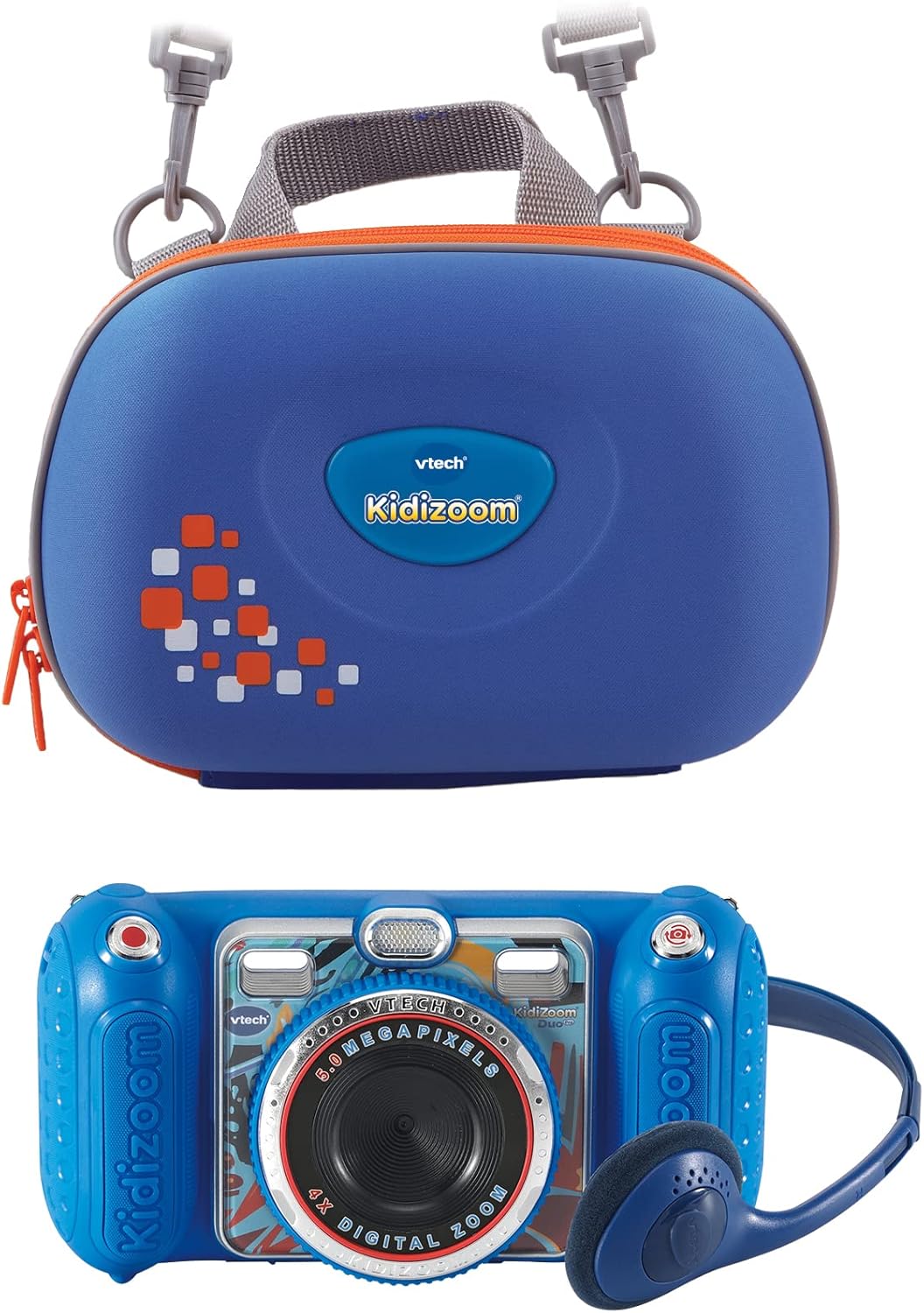 Vtech KidiZoom Duo Pro blau inkl. Tragetasche – Kinderkamera mit 2 Kameras, Foto- und Videofunktion,