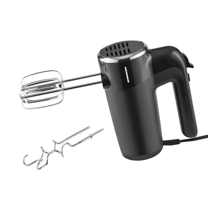 HM-300BK Hand Mixer – 300W Power, 5 Speed Settings + Turbo Function, Stainless Steel Beaters & Dough