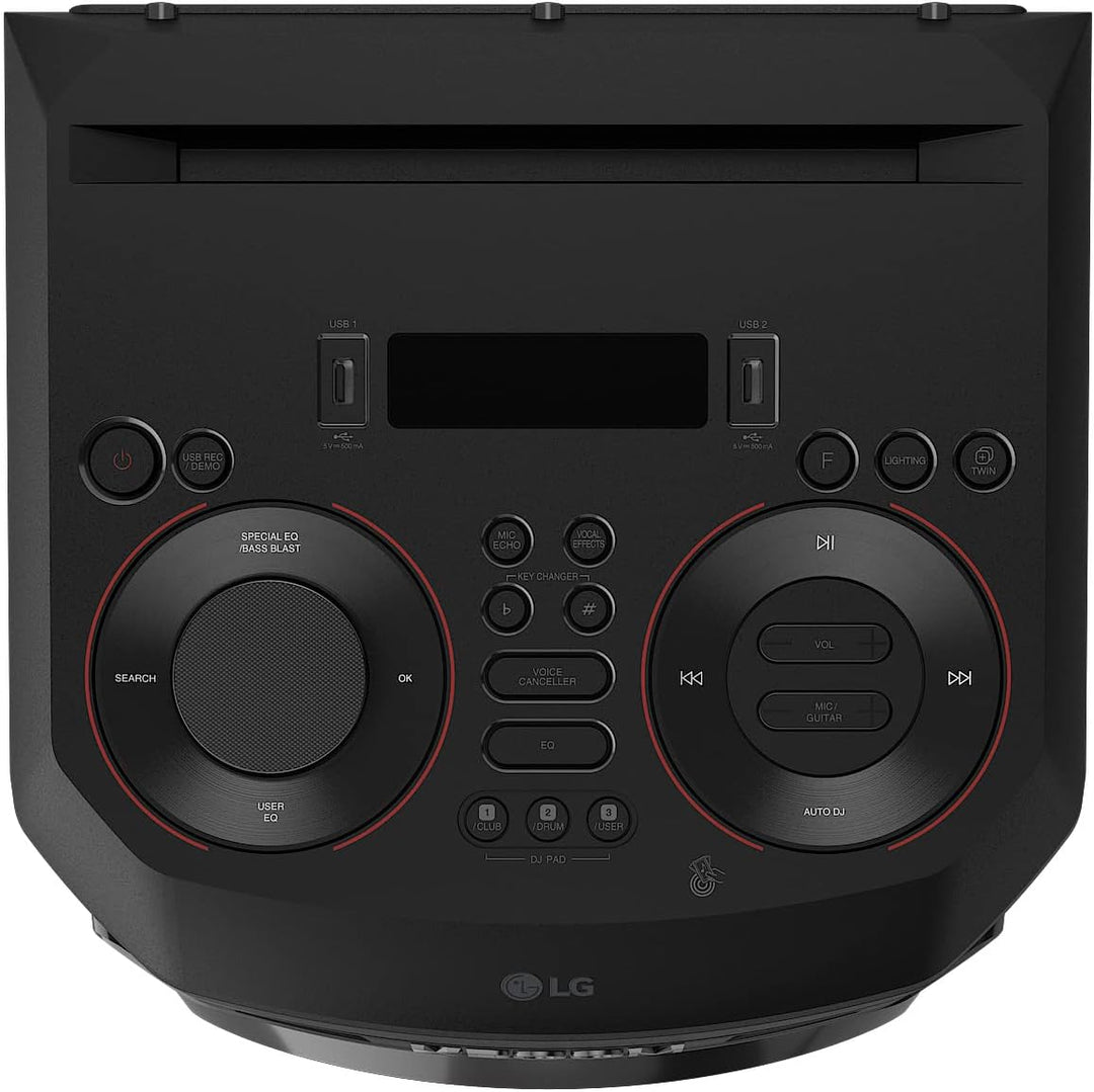 LG XBOOM RNC9, 2-Wege-Soundsystem mit 4 Lautsprechern (Dolby Audio, Karaoke- & DJ-Funktionen, Beleuc