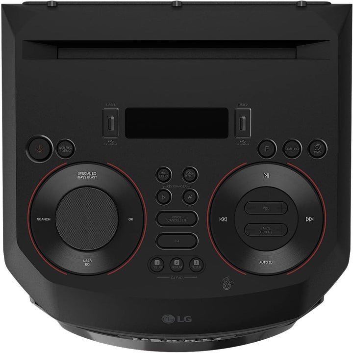 LG XBOOM RNC9, 2-Wege-Soundsystem mit 4 Lautsprechern (Dolby Audio, Karaoke- & DJ-Funktionen, Beleuc