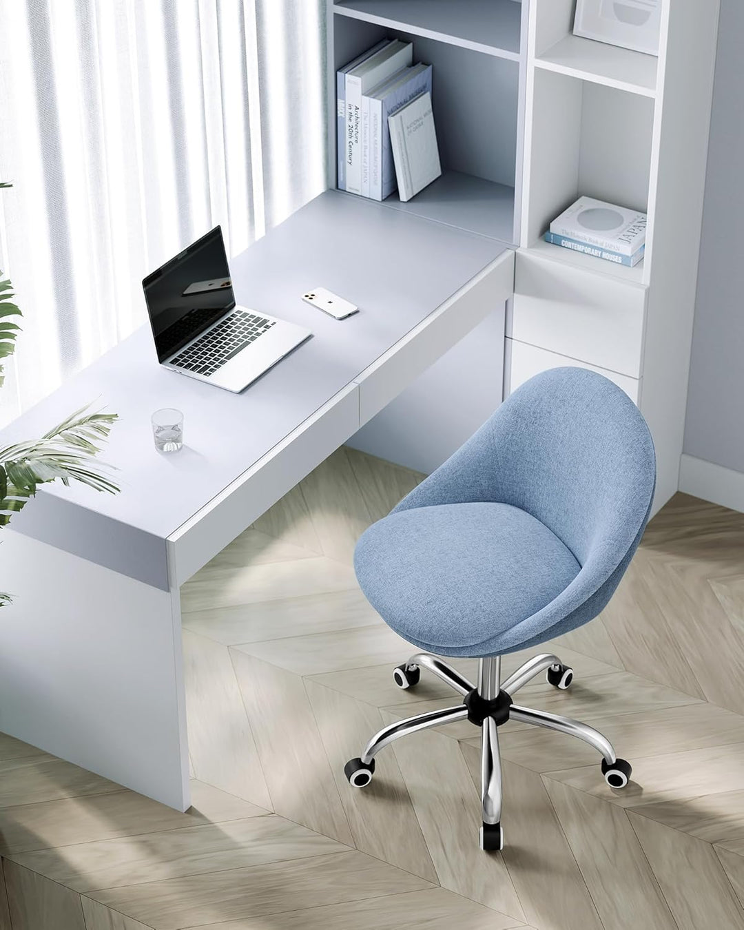SONGMICS Homeoffice Stuhl, Drehstuhl, Schreibtischstuhl, Schaumstoffpolsterung, höhenverstellbar, fü