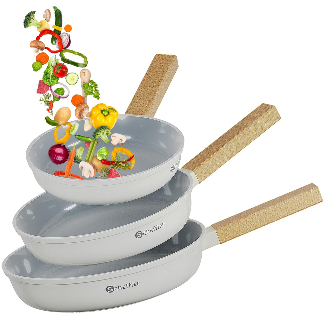 Scheffler Pfannenset Pfanne 20/24/28cm,Bratpfanne Pfannen,beschichtete Pfanne,Pfanne Induktion mit A