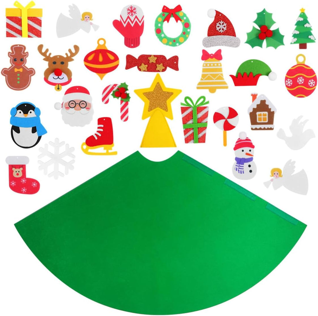 29 Stück Filz Weihnachtsbaum hängend für Kinder DIY Home Party Dekoration