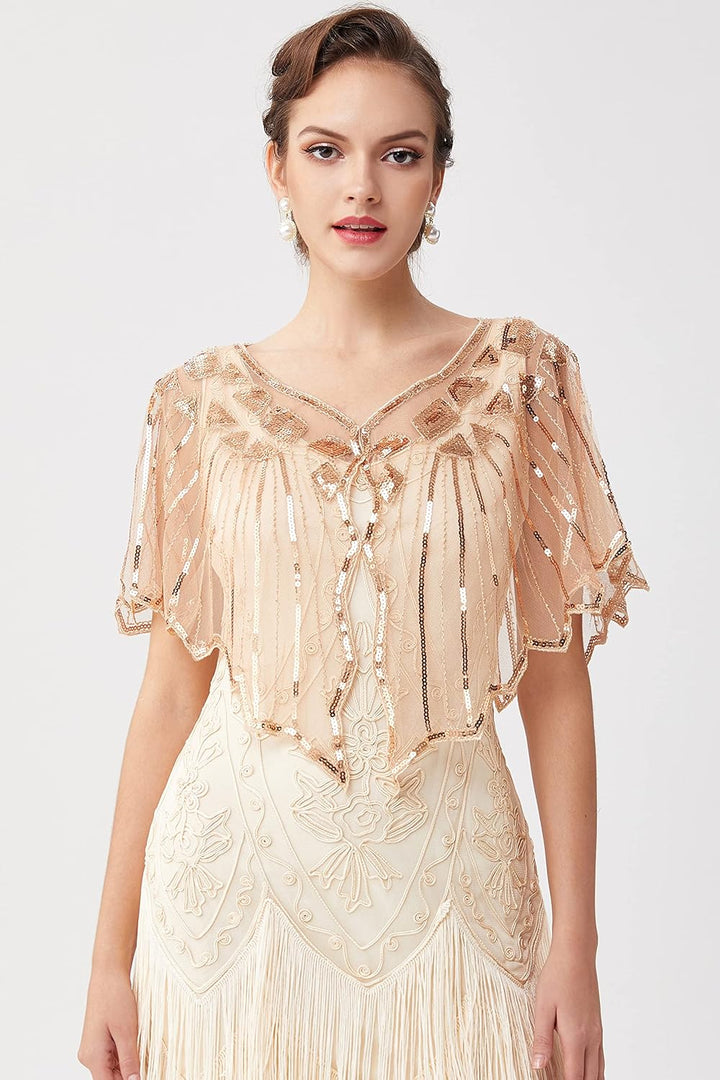 BABEYOND Damen Umschlagtücher Stola für Abendkleid 1920s Retro Schal Hochzeit Party Braut Schal Gats
