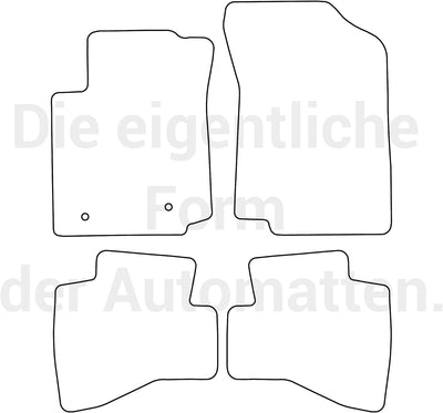 Fussmatten Auto Velours Autoteppiche Schwarz Automatten Set 4-teilig passend für Peugeot 108 2014-20