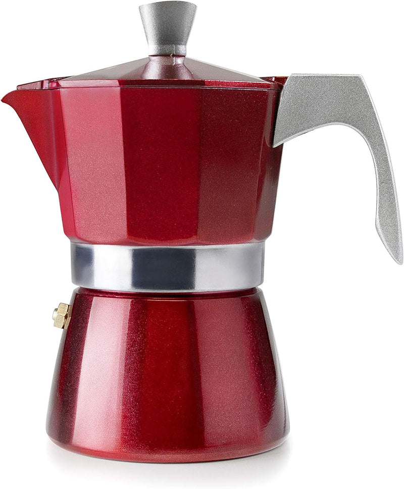 IBILI - Express-Kaffeekocher Evva Red, 6 Tassen, 300 ml, Aluminiumdruckguss, für Induktionsherde gee
