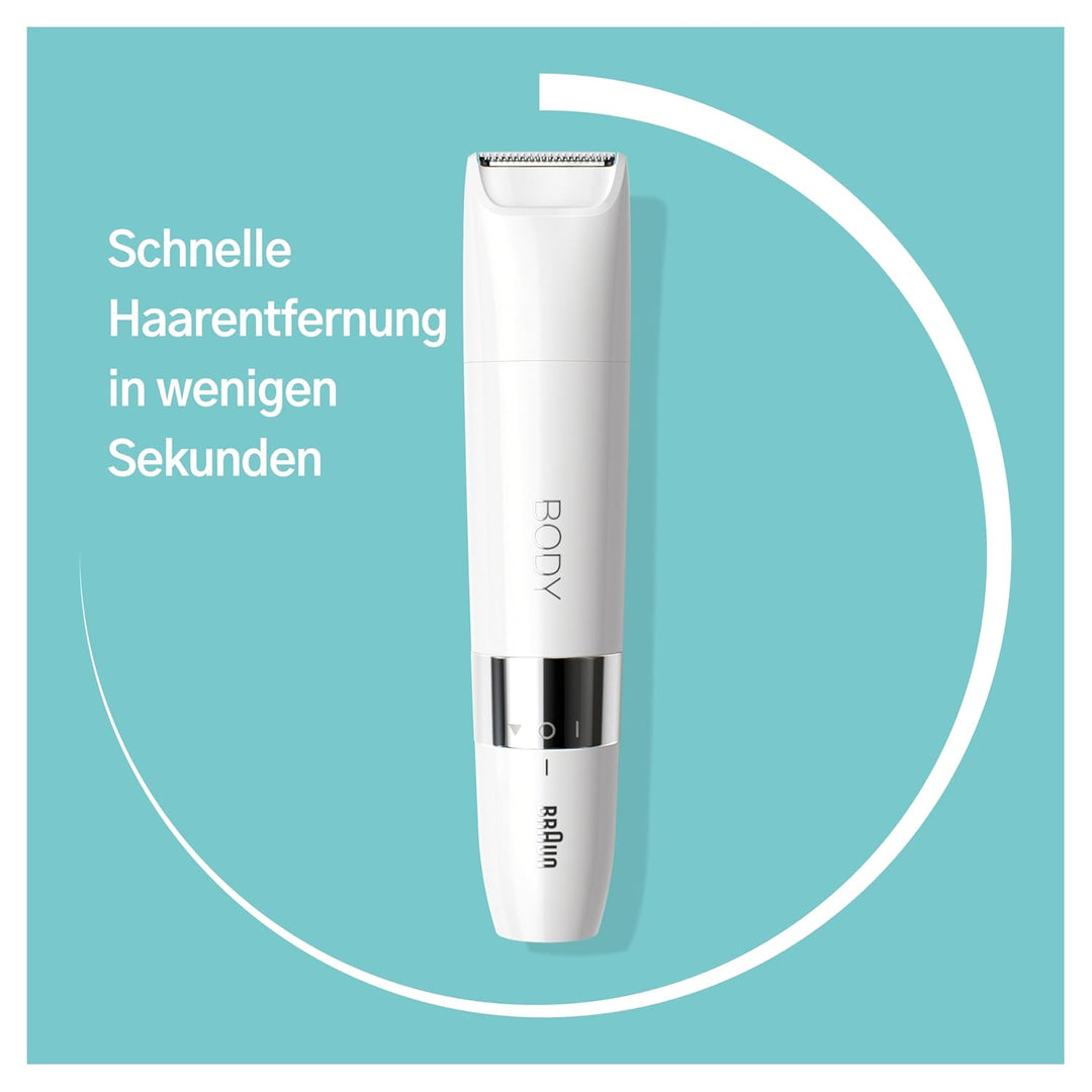 Braun Body Mini-Trimmer, elektrischer Körperrasierer mit Trimmeraufsatz für Damen und Herren, präzis