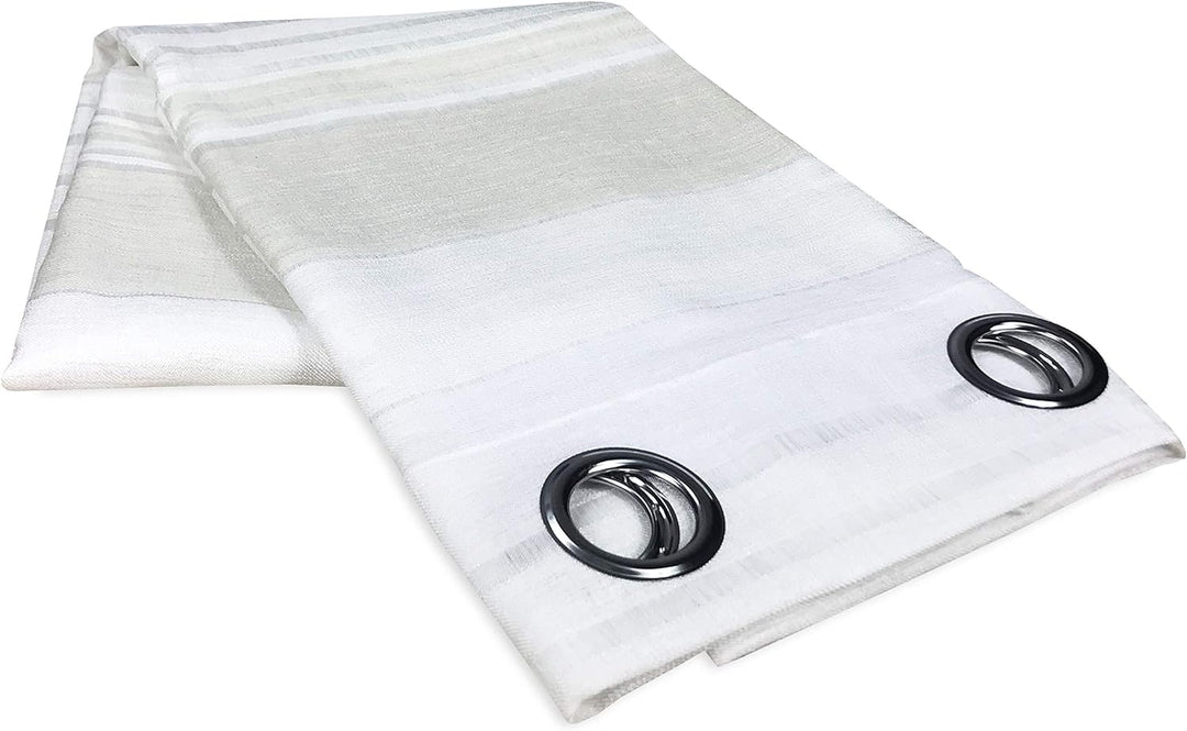 tex family Vorhang Stripy 140 x 280 cm verpackt (cremefarben) Cremeweiss, Cremeweiss