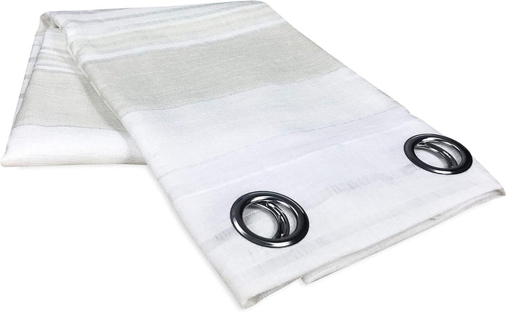 tex family Vorhang Stripy 140 x 280 cm verpackt (cremefarben) Cremeweiss, Cremeweiss