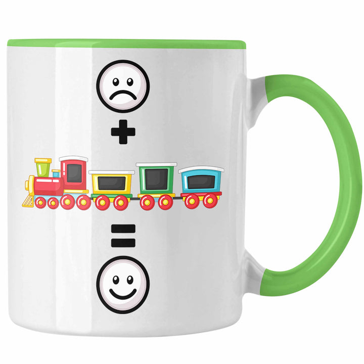 Trendation - Eisenbahn Tasse Geschenk für Eisenbahner Modelleisenbahn :(+ Eisenbahner = :) Lustige G
