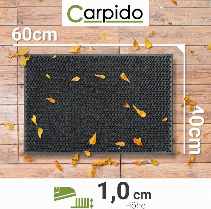 Wetterfeste Gummifussmatte Garten flexibel aussen - Grau 2er Set 40 x 60 cm | Witterungsbeständige F