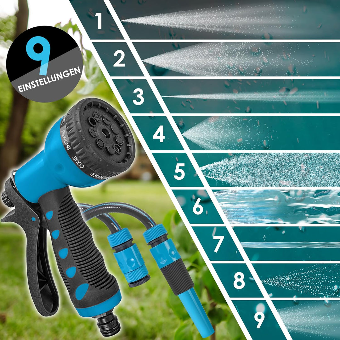 KESSER® Schlauchtrommel Wasser 30+2m Schlauchaufroller Inkl. 2-Wege-Verteiler + Multi-Handbrause Was