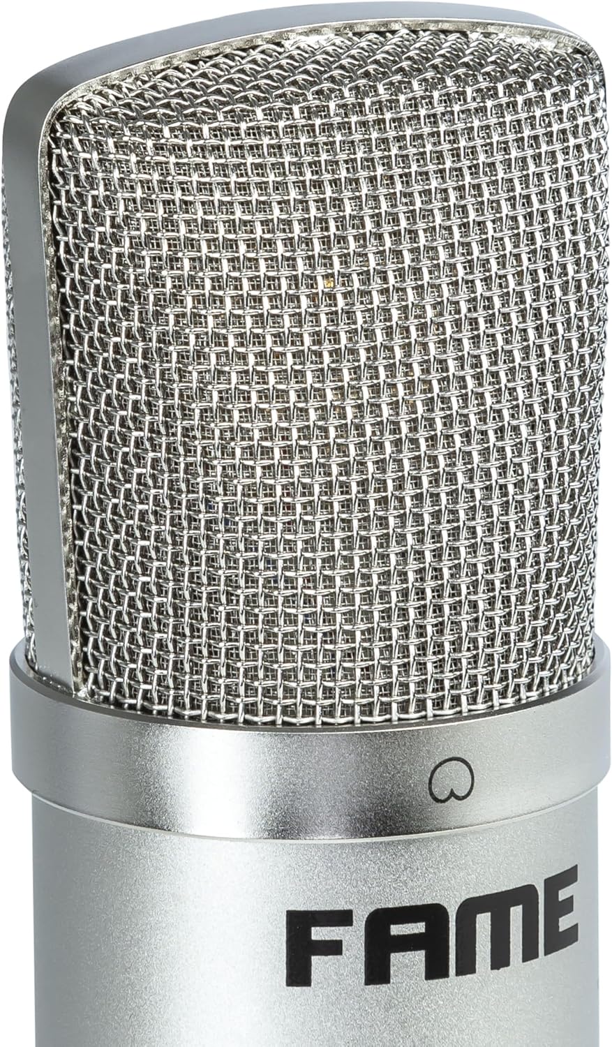 Fame Audio Studio CM1 Grossmembran Kondensatormikrofon, Silber, Elektretkondensator, Nieren-Richtcha