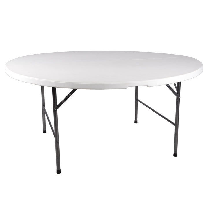 Nexos Trading Klapptisch rund 160 cm x 75 cm klappbar weiss Gartentisch Partytisch bis 8 Personen 20
