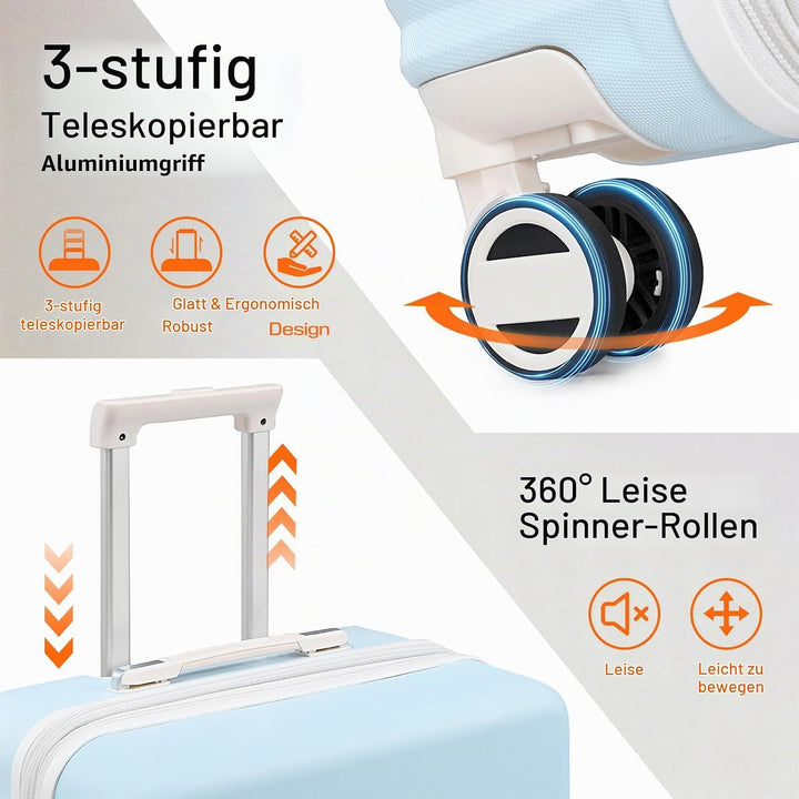 Joyway Kofferset 5tlg von ABS Hartschalen Erweiterbar Trolley Kofferset mit 4 Rollen und TSA-Schloss