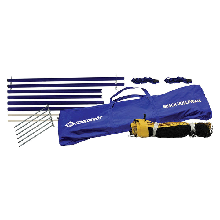 Schildkröt® Volleyball Netzgarnitur Fun, Robustes Beachvolleyball Netz, 2,43m x 9,5m, inkl. Pfosten,