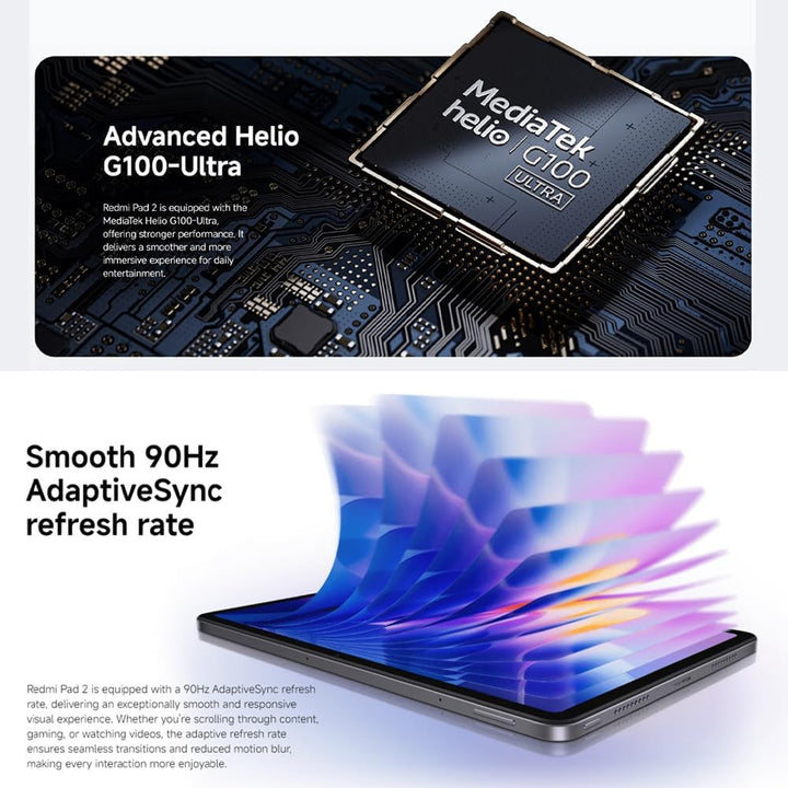 XIAOMI Redmi Pad 2 8 GB + 256 GB Tablet, 11 Zoll 2,5K 90 Hz Display, Mediatek Helio G100 Ultra, Lila