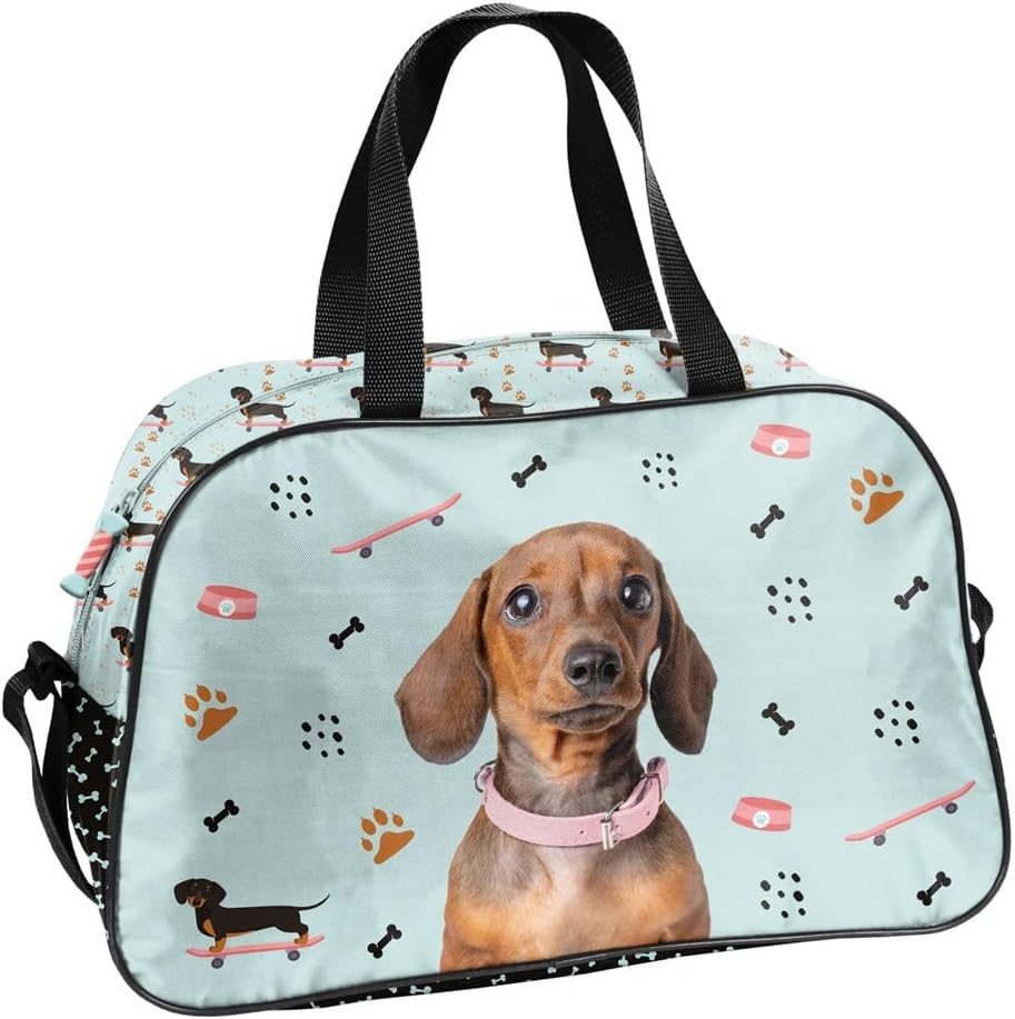 Familando - Schulranzen Set - 8-teilig mit Federmappe - Weenie Dog Dackel - Ergonomisch, stabil & mi