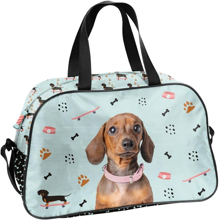 Familando - Schulranzen Set - 8-teilig mit Federmappe - Weenie Dog Dackel - Ergonomisch, stabil & mi