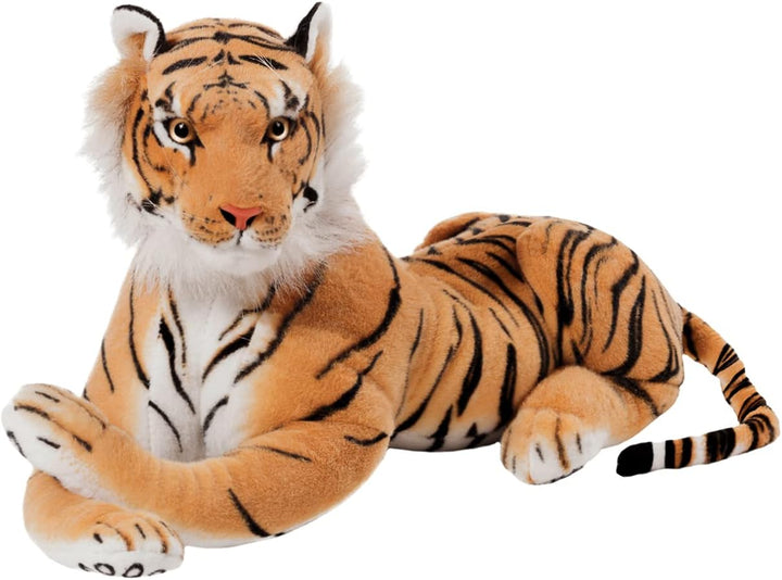 BRUBAKER Tiger Kuscheltier 45 cm - liegend Stofftier Plüschtier - Braun, Braun