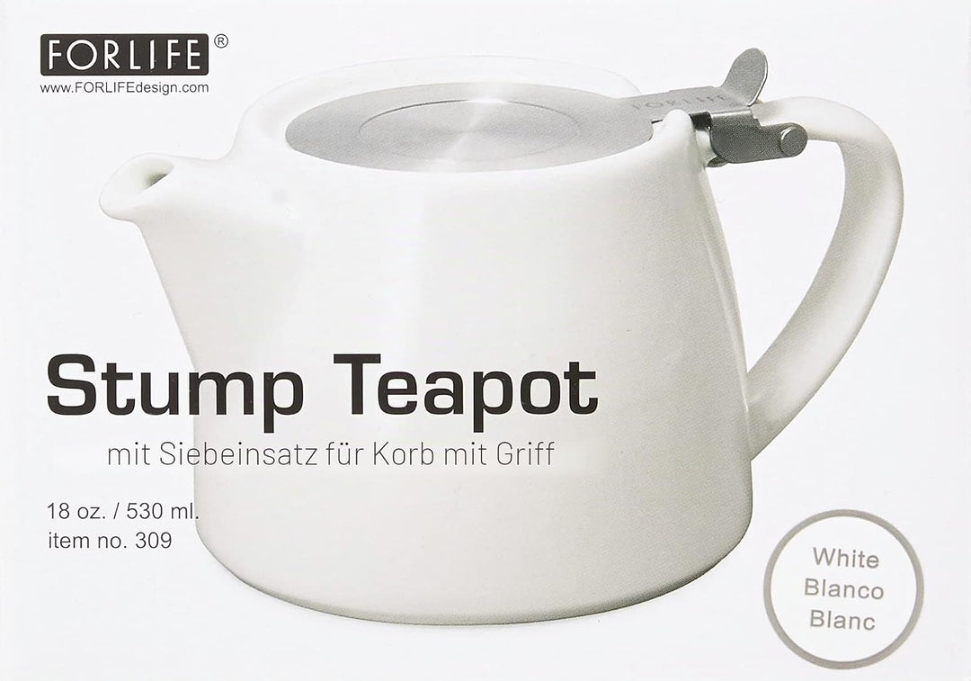 Tea PeopleFORLIFE FST-530-WHT Stump Teekanne, 530 ml, Weiss, keramik, Weiss