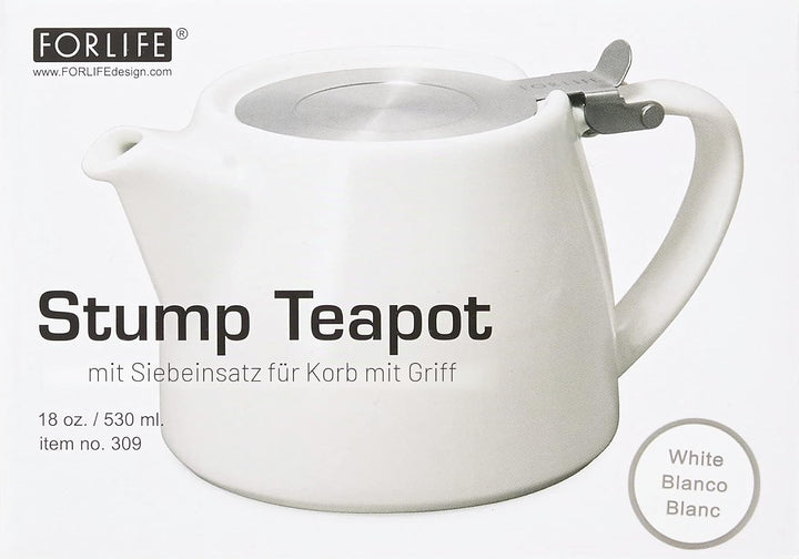 Tea PeopleFORLIFE FST-530-WHT Stump Teekanne, 530 ml, Weiss, keramik, Weiss