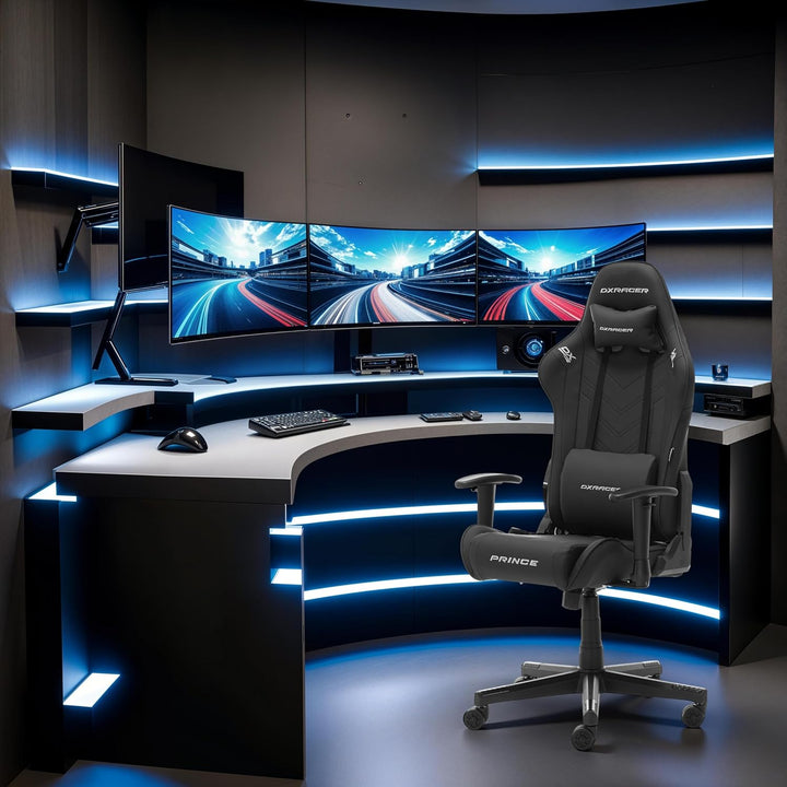 Robas Lund DXRacer Prince L PF132 Gaming-/ Büro-/ Schreibtischstuhl, mit Wippfunktion Gaming Stuhl H