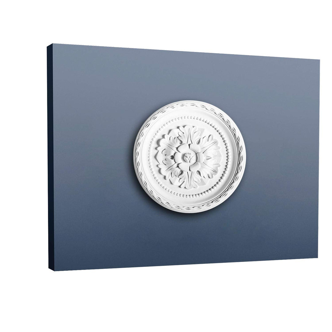 Rosette Stuck Orac Decor R13 LUXXUS Deckenrosette Decken Stuckrosette Blätter Dekor klassisch weiss