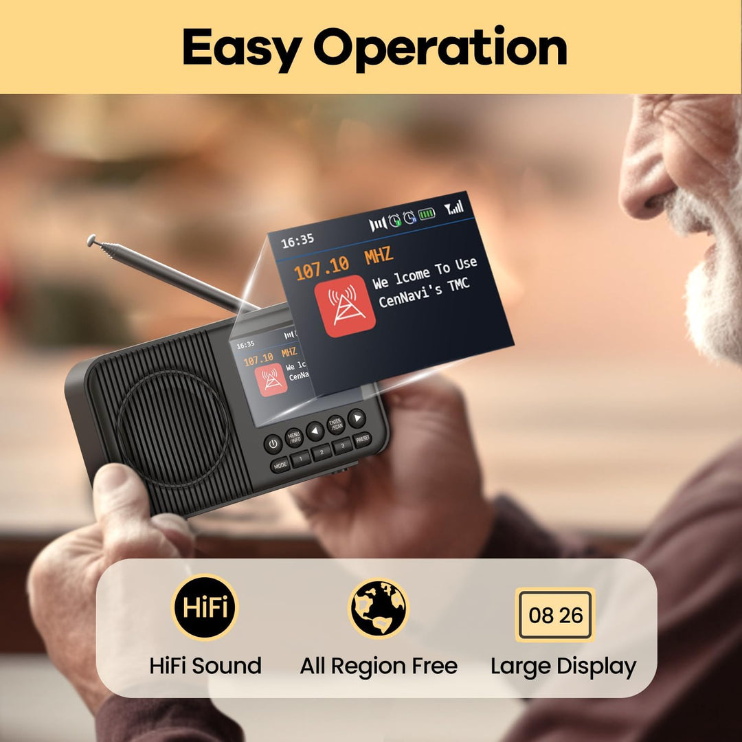 Arafuna DAB Radio, DAB Plus Radio mit 2,4" Farbdisplay, FM Radio mit Bluetooth, Küchenradio mit 60 V