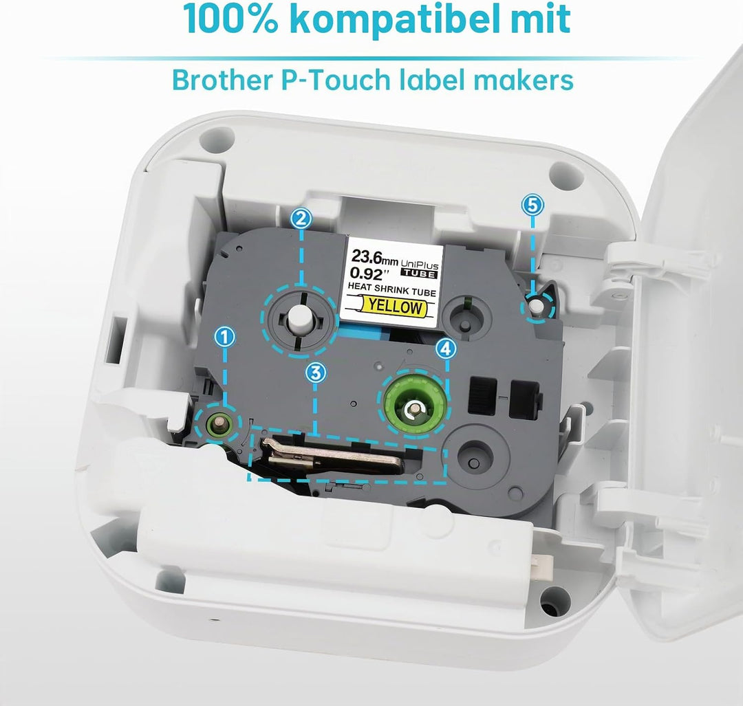 UniPlus 3x Schrumpfetikett Kompatibel mit Brother P-Touch Schrumpfschlauch 23,6mm HSc-651 Hse-651 Hs