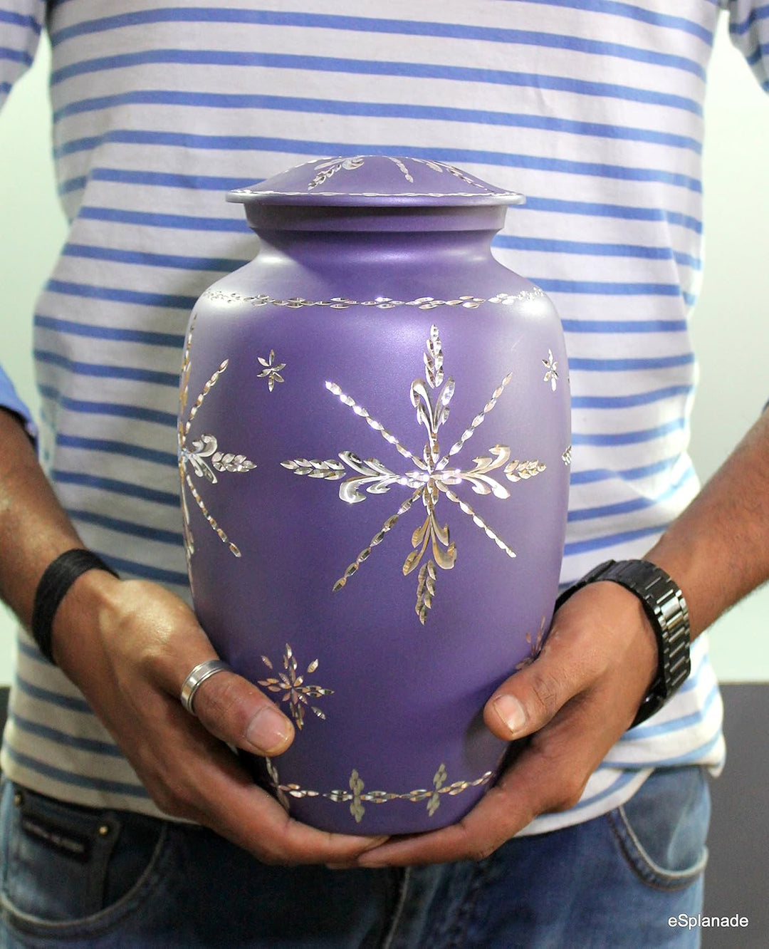 eSplanade Urne Memorial Container Jar Pot | Verbrennungsurne | Full Grösse Standard Urns | Metall Ur