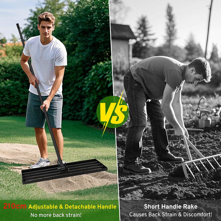Rasen-Nivellierungsrechen, Garten Rasen Rakel, Müheloses Rasennivellierwerkzeug, Rasen Sanden Harke,