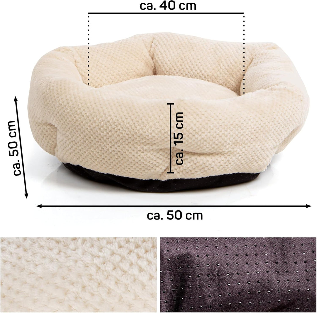 Wallace & Jones | Katzenbett beige Cloey - gemütliches Katzenkörbchen kleine und grosse Katzen | sty