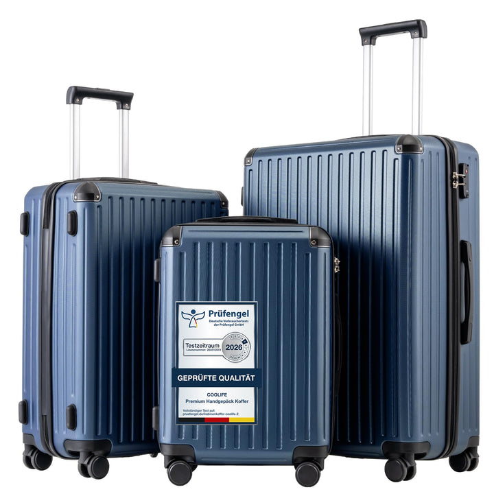 COOLIFE Koffer Trolley-Koffer Hartschalen-Koffer Rollkoffer Reisekoffervon ABS-Material mit TSA-Schl