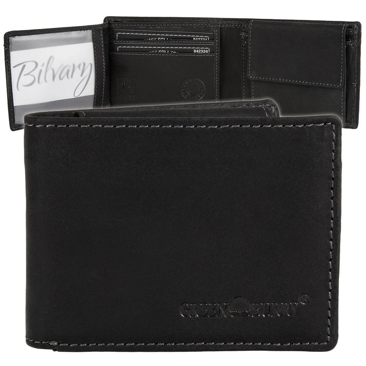 Greenburry Vintage Black Geldbörse Leder 12 cm