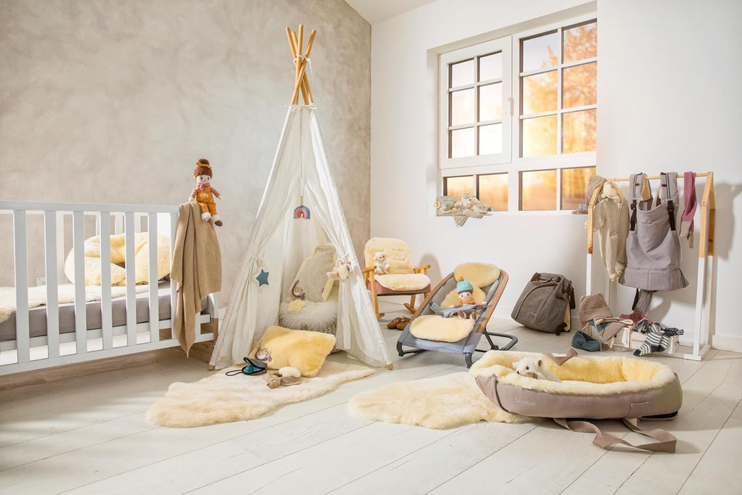 Baby-Lammfell geschoren 80-90 cm grau, 80-90 cm grau