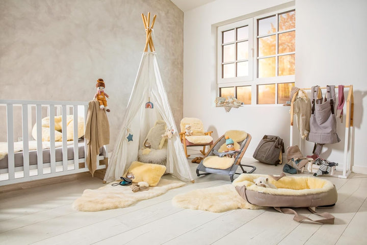 Baby-Lammfell geschoren 80-90 cm grau, 80-90 cm grau