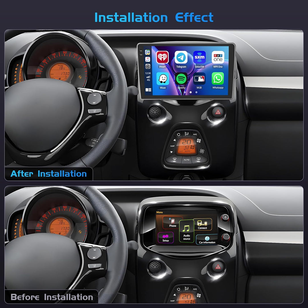 Inefala 4+64G Autoradio für Toyota Aygo Peugeot 108 Citroen C1 2015-2020 Android 15 mit 9'' In-Cell