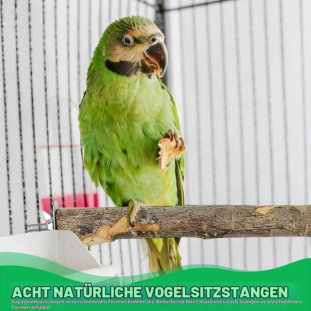 YUDAWN 8 Stück Vogelspielzeug, Wellensittich Spielzeug Naturholz Vogel Sitzstangen Vogelständer Voge