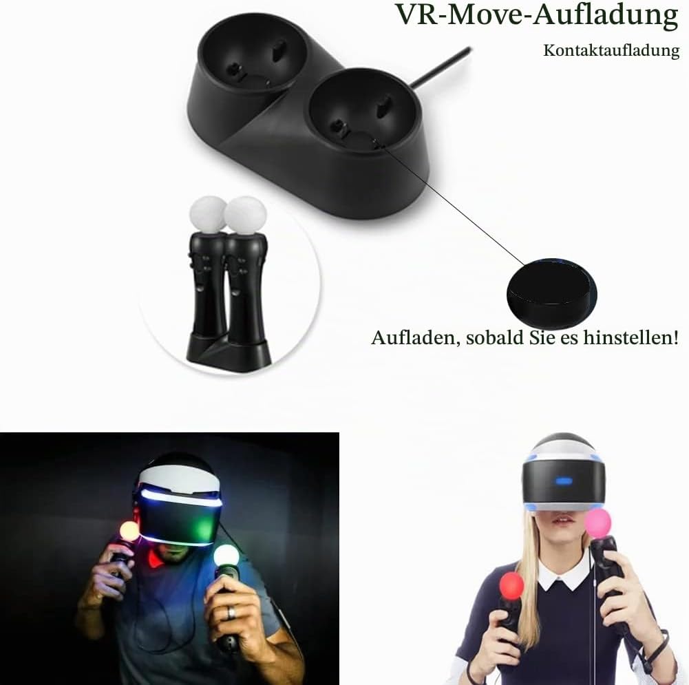 Yctze Controller-Ladestation für PS4 VR, Dual Charger Dock-Ladestationsständer, für Play Station PS4