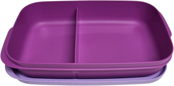 Tupperware to Go Lunchbox Clevere Pause 590ml mit Trennwand Eco+ Schule Brotdose mit Abteilung viole