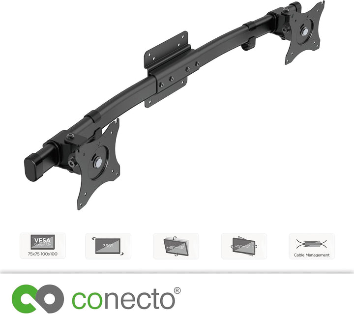 conecto Monitorhalterung Dual Adapter Halterung VESA 75 100 Halterung | Neig-, schwenk- und drehbare