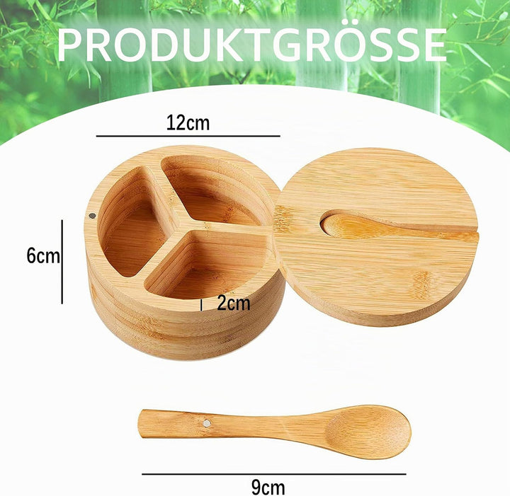 Gewürz Aufbewahrungsbox, Gewürzglas Salzdose mit Löffel, Küchensalz-Pfeffer-Gewürzkeller-Aufbewahrun