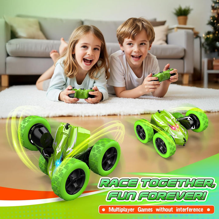 Ferngesteuertes Auto, 2,4GHz RC Auto Spielzeug ab 3-9 Jahre Junge, 360° Flip, Drehbare, LED Blinken,